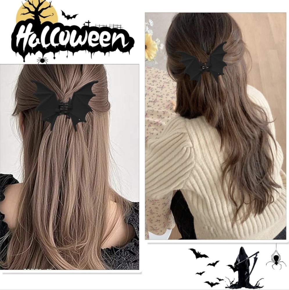 Black Bat Wing Hair Clip NIP - Picture 3 of 7